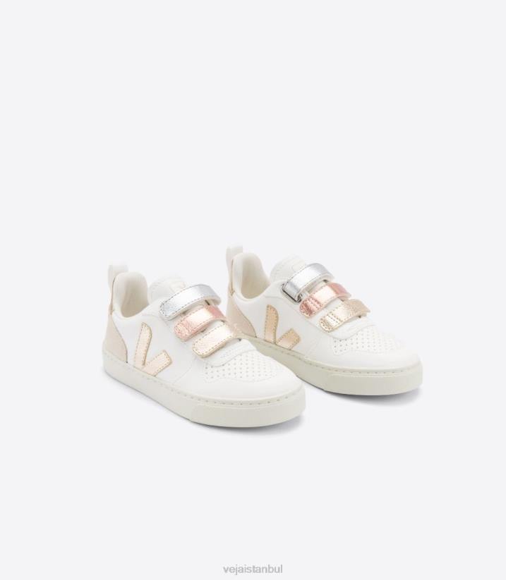 40N6355Veja v-10 kromsuz deri multico beyaz parlak