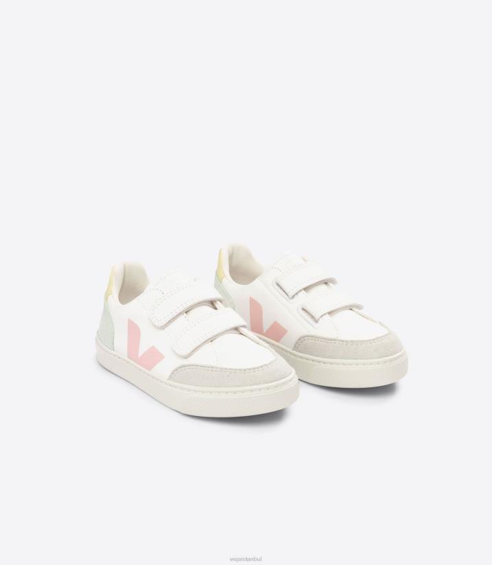 40N6304Veja v-12 kromsuz deri beyaz multico yeşim