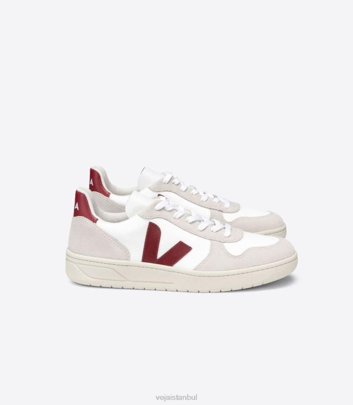 40N657Veja v-10 b-mesh beyaz doğal marsala