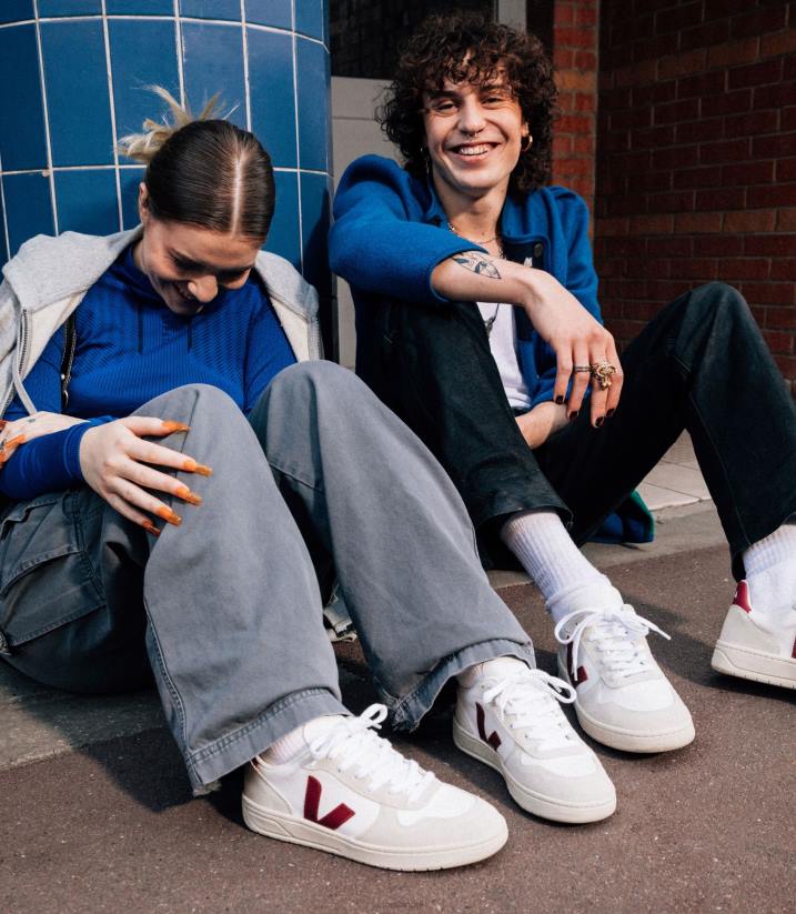 40N657Veja v-10 b-mesh beyaz doğal marsala