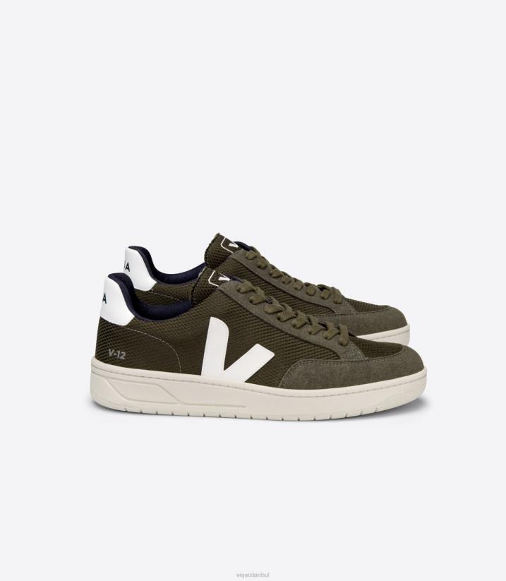 40N630Veja v-12 vegan b-mesh zeytin beyazı