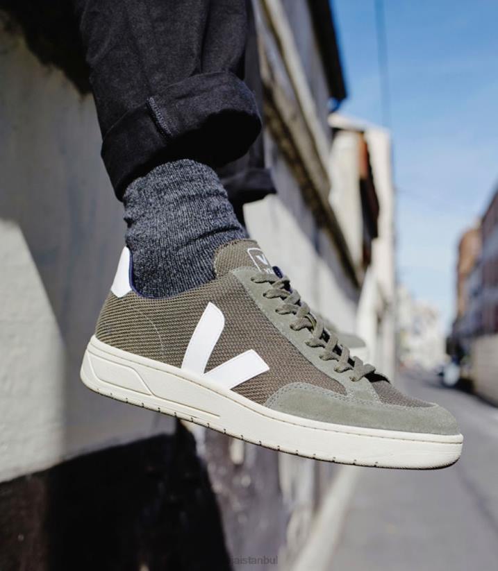 40N630Veja v-12 vegan b-mesh zeytin beyazı
